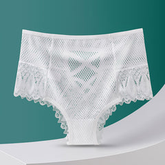 Sexy Hollow Lace Large Size Breathable Butt Lifting Briefs