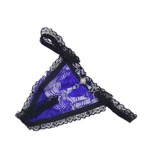 Shiny Rhinestone Lace Strap Sexy See-Through Thong