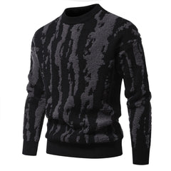 Men's Fashion Printed Casual All-match Round Neck Pullover Sweater