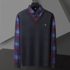 New men's fleece thickened warm shirt