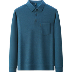 2023 New Men's Casual Business Lapel Bottoming POLO Shirt