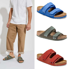 New Leather Cork Velcro Sandals