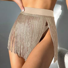 High Waist Fringe Fashionable Skirt