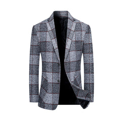 Men's New Fashion Plaid Business Casual Blazer