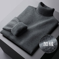 Men's Fleece Warm High Collar Knitted Sweater