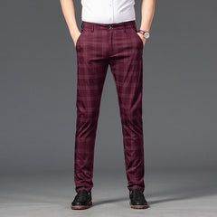 Men's Elastic Slim Fit Business Straight Casual Pants