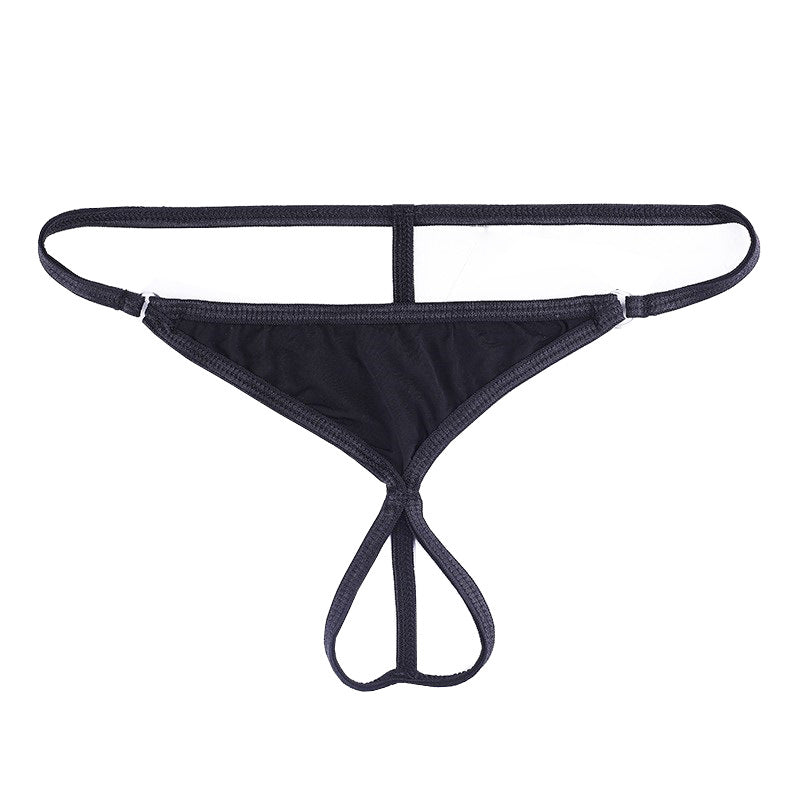 Men's Sexy Open Crotch Transparent Breathable Ice Silk Thong