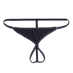Men's Sexy Open Crotch Transparent Breathable Ice Silk Thong