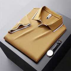 Men's New Color Block Business Casual Polo Shirt
