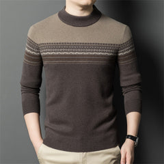 Round neck thick casual 100% wool sweater