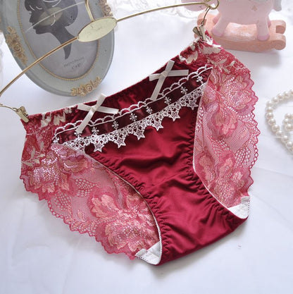 Breathable transparent solid color lace embroidered sexy underwear