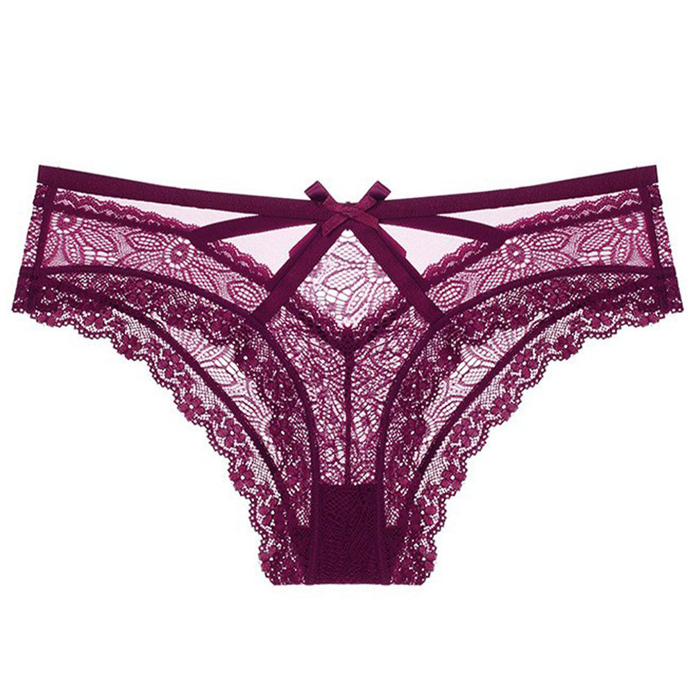 Sexy bow romantic lace panties