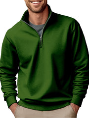 Men's Casual Stand Collar Zipper Sports Sweatshirt