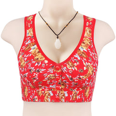 New Printed Front Button Soft Cotton Size Wireless Bra