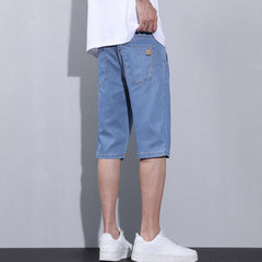Men's All-match Straight Ice Silk Denim Shorts