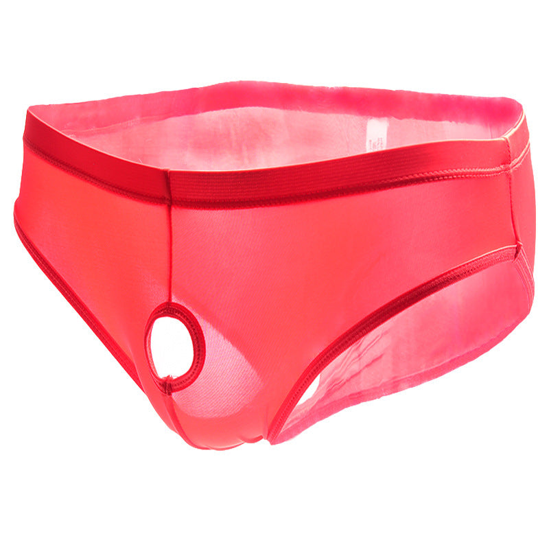 Men's Ice Silk Hollow Hole Sexy Briefs