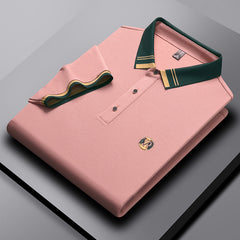 Men's Summer Embroidered Cotton Casual Loose Polo Shirt
