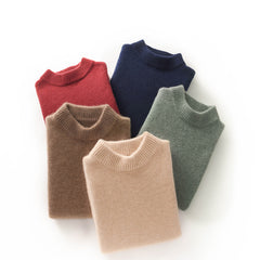 Thickened half turtleneck pullover casual sweater