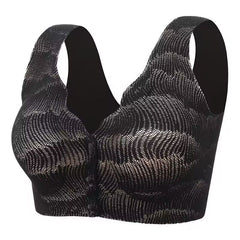 Ice silk mother's front button wireless bra