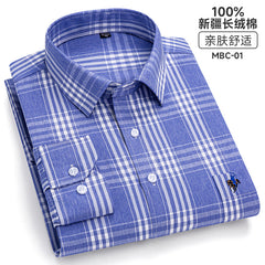 Men's Fashion Breathable Plaid Cotton Embroidered Shirt