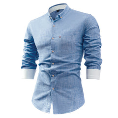 Men's Cotton and Linen Breathable Casual Shirt