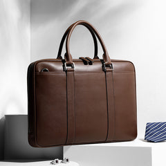 Men's Business Genuine Leather Casual Simple Shoulder Crossbody Briefcase Handbag
