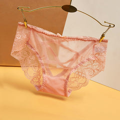 Light luxury transparent lace mesh sexy low waist panties