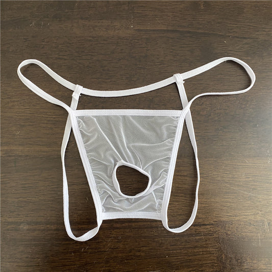 Men's Sexy Elastic Hollow Transparent Thong