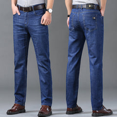 Men's Straight Fit Loose Plus Size Business Casual Jeans