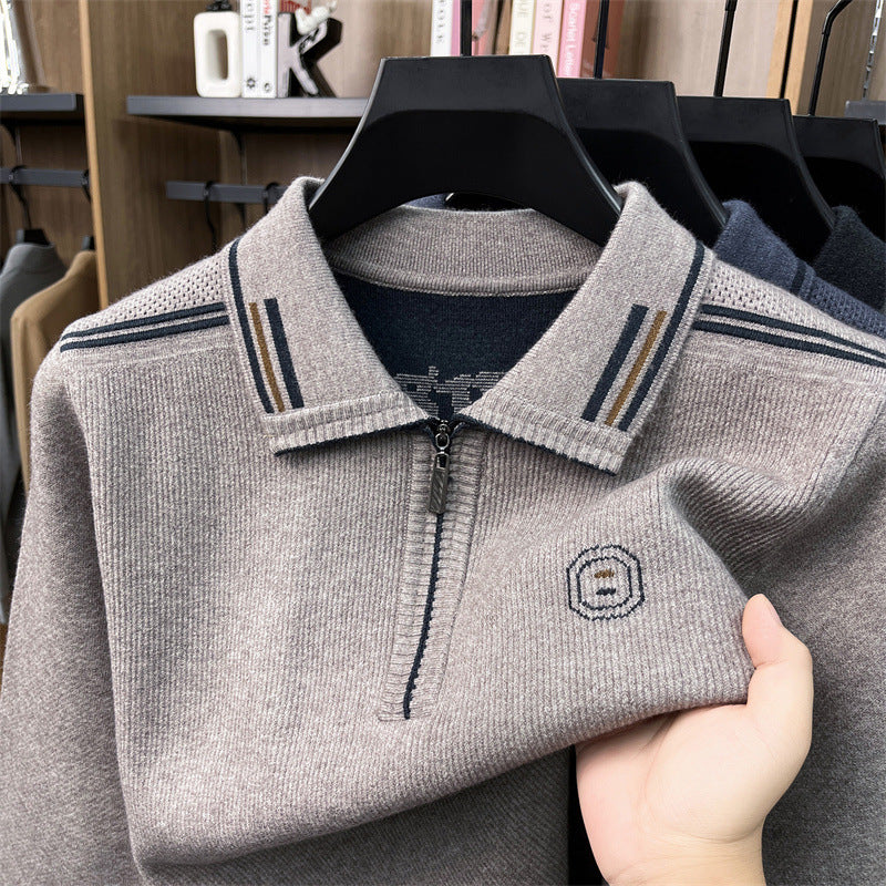 Thickened Casual Half-Zip Sweater