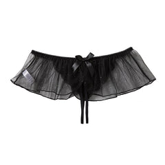 Sexy Large Size Sexy Lace Ruffled Thin Strap Open Thong