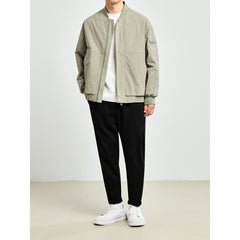 2023 Men's Simple Baseball Collar Casual Flight Suit Jacket