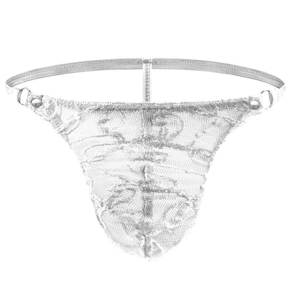 Tzy095T transparent mesh dark pattern low waist sexy thong