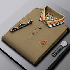 Men's High-end Mulberry Silk Loose Business Casual POLO Shirt