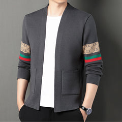 Men's Stylish Striped Business Cardigan