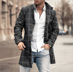 Men's New Wool Stand Collar Casual Wool Coat