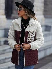 New Casual Loose Round Neck Spliced Double-sided Velvet Jacket