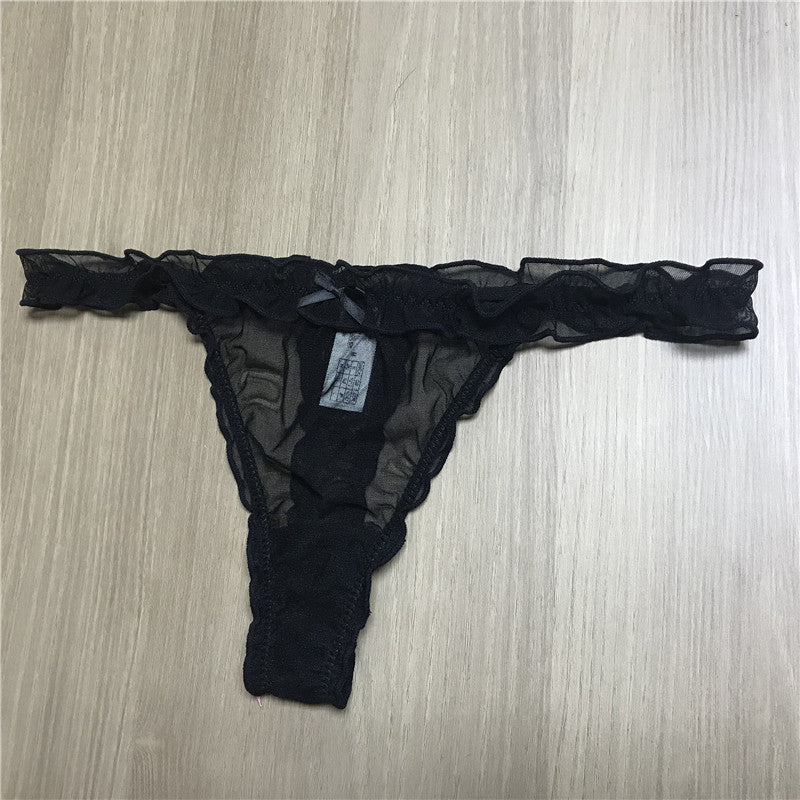 Large Size Sheer Mesh Ruffled Thong