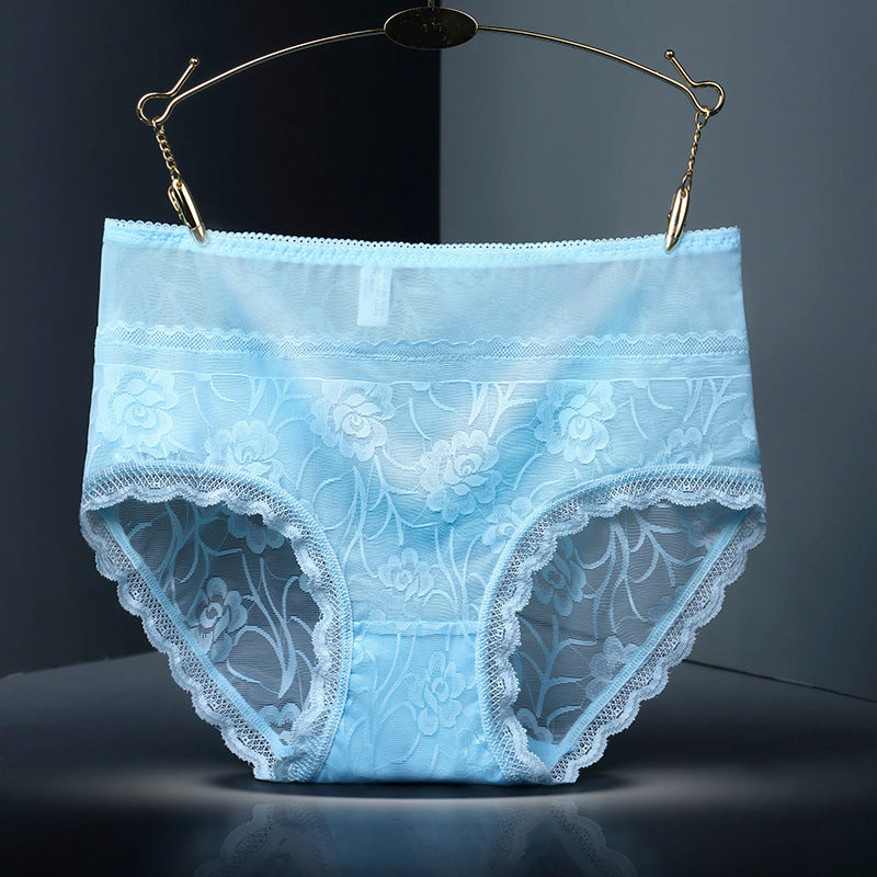 Sexy Lace Mesh Ice Silk Quick-drying Seamless Briefs