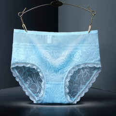 Sexy Lace Mesh Ice Silk Quick-drying Seamless Briefs