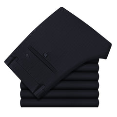 Men's Thickened High Waist Elastic Straight Warm Non-iron Casual Pants