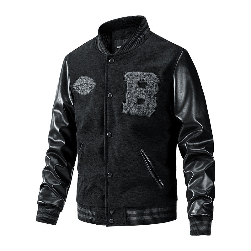 Men's Casual Embroidered Patchwork Jacket