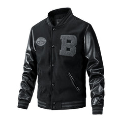 Men's Casual Embroidered Patchwork Jacket