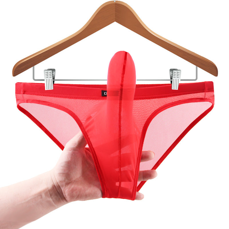 Men's transparent low-waist sexy mesh Panties