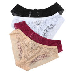 Sexy High-grade Lace Hollow Embroidery Cross Briefs