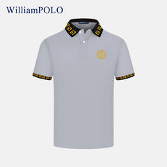 Daily business all-match solid color lapel polo shirt