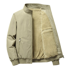 Men's Velvet Thickened Winter Casual Stand Collar Large Size Jacket