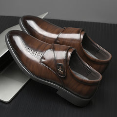 New Men's Velcro Gentleman Leather Shoes