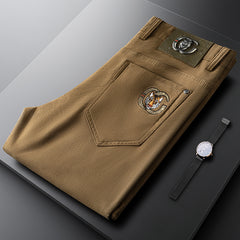 Men's Embroidered Straight Simple Business Casual Pants