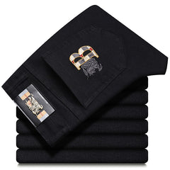 Men's Loose Straight High Waist Stretch High End Jeans